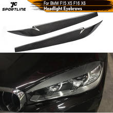 Car Headlamp Eyelids Stickers Eyebrows Trims Covers for BMW X5 F15 X6 F16 2014 - 2018 Headlight Eyelids Real Carbon Fiber / FRP 2024 - buy cheap