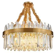 Luxury crystal chandelier stainless steel golden round living room lamp LED chandelier luster bedroom decorative lamp 2024 - buy cheap