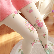 80D Japanese Lace Thight Gothic Lolita Stockings Panty Hose Cosplay Pantynose Rose Flower Stockings Socks D411 2024 - buy cheap
