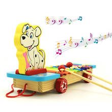 Colorful Children's Musical Instruments Toy Wooden Frame Cute Dog Xylophone Baby Educational Developmental Wooden Toys Gifts 2024 - buy cheap