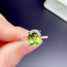 Anillo de peridoto elegante 100% Natural y Real para mujer, anillos de compromiso de boda, anillo de Plata de Ley 925 2024 - compra barato
