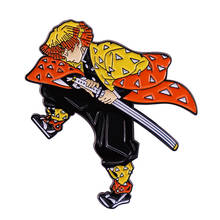 Demonn Slayerr Zenitsu Agatsumaa Enamel Pin the anime hunter Brooch cute boy friends girl accessory 2024 - buy cheap