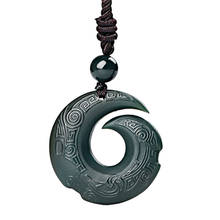 Pingente de colar jade natrual hetian joias jade hetian presente para homens colar budista de sorte com pingente joias de jade 2024 - compre barato