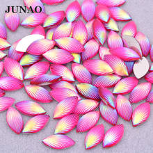 JUNAO 7x15mm Rose AB Flat Back Rhinestone Appliques Resin Horse Eye Crystal Stones for DIY Scrapbooking Strass Beads 2024 - buy cheap