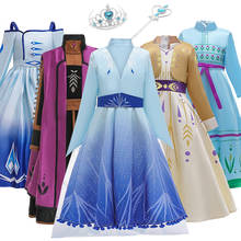 New 2021 Elsa Anna Dress Girls Party Vestidos Cosplay Girl Clothing   Queen Print Birthday Princess Dress Kids Costume 2024 - buy cheap