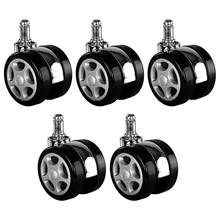 5pcs 2.5inch  Diameter 60mm Universal Mute Caster Office Chairs Nylon Replacement Swivel Rubber Rollers Wheels 2024 - buy cheap