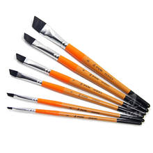 Juego de 6 unids/set de pinceles acrílicos para pintura, color naranja UV, protección del medio ambiente, Filo de cuchillo, pintura al óleo, acuarela gouache 2024 - compra barato