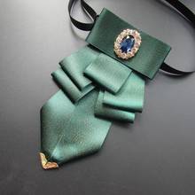 Groom Bow Tie Trendy Men's British Business Suit Wedding Accessories Handmade Jewelry Rhinestone Bowtie 2024 - buy cheap