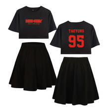 Nct 127 Kpop Women Two Piece Set Fashion Summer Short Sleeve Crop Top+Skirt 2019 New Arrival Hot Sale Trendy Streetwear Clothes 2024 - buy cheap