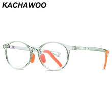 Kachawoo boy anti blue light glasses child protection TR90 round glasses frame kids optical computer green brown 2024 - buy cheap