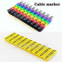 Marcador de cabo de plástico, rótulo marcador de fio 0 a 9, tamanho de cabo sqmm, marcador de isolamento colorido de pvc 2024 - compre barato