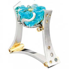 Anel de noivado de flor azul popular para a moda feminina popular liga anéis de casamento para jóias femininas 2024 - compre barato