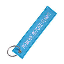 Remove Before Flight OEM Key Chains Berloques Important Tag Sky Blue Embroidery Key Fobs Chains Jewelry Aviation Gifts Chaveiro 2024 - buy cheap