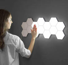 Nova lâmpada quantum led modular sensível ao toque iluminação hexagonal lâmpadas luz da noite magnético criativo decoração de parede lampara
