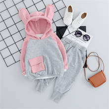 Baby Girls Clothes Outfit Spring Autumn Toddler Infant Clothing Sets Children Kids Hooded Cartoon Rabbit T Shirt Pants 2024 - buy cheap