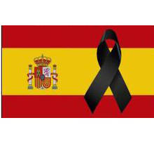 Yehoy pendurado 90*150cm condolências silêncio para vítimas espanha bandeira para decoração 2024 - compre barato