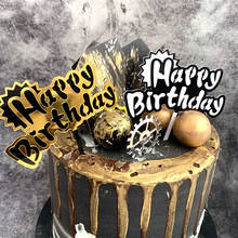 Boom-adorno de pastel de acrilico feliz cumpleaños, novedad, decoración para cupcakes, banderas para niños, adornos de pastel de fiesta 2024 - compra barato