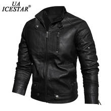 UAICESTAR-chaqueta de cuero de imitación para hombre, abrigo grueso de lana para motocicleta, Prendas de Vestir Vintage, invierno, 2020 2024 - compra barato