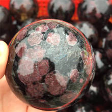 Cristal natural astrophyllite granada esfera esfera decoração casa reiki energia pedra cura mineral handwork fengshui diy presente 2024 - compre barato