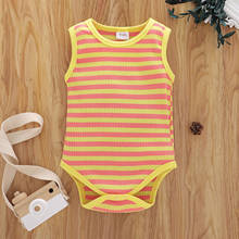 Newborn Baby Girls Rompers Boys Sleeveless Ribbed Striped Print Romper Cotton Clothes Baby Boy 2022 Infant Summer Baby Clothes 2024 - buy cheap