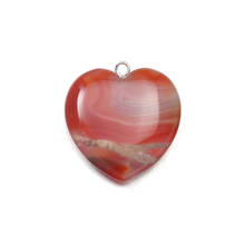 Natural Stone Pendants Heart Shape Agates Charms Pendant for Jewelry Making Necklace DIY Accessories Size 26x26mm 2024 - buy cheap