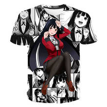 Camiseta kakegurui fuuny, camiseta masculina e feminina com estampa 3d casual streetwear 2024 - compre barato