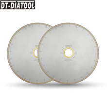 DT-DIATOOL 2pcs 200/350MM Wet Diamond Ceramic Cutting Disc Saw Blades With Hook Slot Bore 60mm with 50mm reducer for Tile Marble 2024 - buy cheap