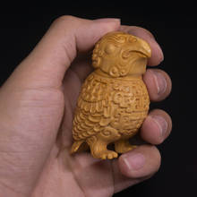 6cm Chinese Zhou Dynasty Bird Boxwood Sculpture Decoration Feng Shui Wood Statue Lucky Bird Animal Home Decor 2024 - buy cheap