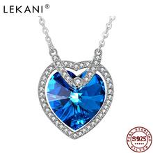 LEKANI-colgante de Plata de Ley 925 con forma de corazón, collar de lujo, joyería fina, cristal austriaco 2024 - compra barato