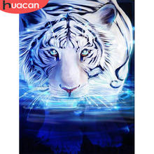 HUACAN-pintura de diamante 5D DIY "tigre", mosaico de diamantes de imitación cuadrados o redondos, estilo punto de cruz, decoración de sala de estar 2024 - compra barato