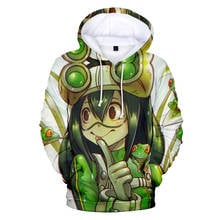 Sudaderas con capucha 3d de Anime japonés kawaii Asui Tsuyu My Hero Academia hombres/mujeres, sudaderas de manga larga, ropa informal divertida Harajuku 2024 - compra barato