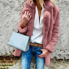 2019 Women Faux Fur Coat Winter Warm Thick Long Coat Fur Fluffy Jacket Solid Fashion Cardigan Female Luxury Long Sleeve Outwear 2024 - buy cheap