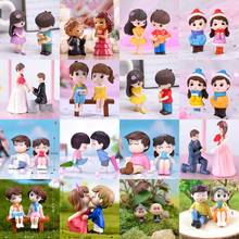 2pcs/set Lovers Couple Miniature Mini Doll DIY Terrarium Figurines Fairy Garden Decor Valentine's Day Gift Home Accessories 2024 - buy cheap