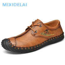 2021 New Men Casual Shoes Handmade Leather Loafers Comfortable Men's Shoes Quality Split Leather Flat Moccasins Men Sneakers 2024 - buy cheap