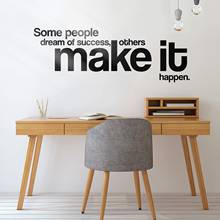 Positive Sentence Dream Of Success Make It Happen Quotes Wall Sticker For Living Room Bedroom Decoration Office Wall Sticker 2024 - buy cheap