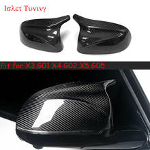 M olhar espelho de fibra carbono capa para bmw x3 g01 x4 g02 x5 g05 porta lateral retrovisor capa caps 2018 2019 2020 + 2024 - compre barato