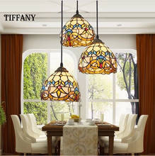 Lámpara colgante de 3 líneas para el hogar, lámpara de estilo Pastoral, Mediterráneo, Retro, Tiffany, europea 2024 - compra barato