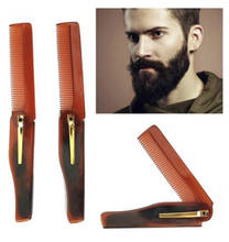 1Pcs Mens Womens Beauty Handmade Folding Pocket Clip Hair Moustache Beard Comb 2024 - buy cheap