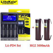 Liitokala carregador de bateria para 3.7v 21700 26650 li-ion 1.2v aa aaa nimh + hg2 18650 3000mah baterias recarregáveis 2024 - compre barato