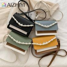 Fashion Women Contrast Color Crossbody Bag PU Leather Butterfly Pearl Casual Handbag Crossbody Bags for Women Phone 2024 - buy cheap