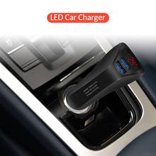 Cargador de coche multifunción QC 3,0, interfaz USB Dual Digital, pantalla LED, voltaje, corriente, adaptador de carga rápida para teléfonos y Mesa 2024 - compra barato