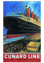 VINTAGE Travel CUNARD LINE Liverpool New York Boston Cruise Ship Art Film Print Silk Poster Home Wall Decor 24x36inch 2024 - buy cheap