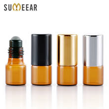 100 Pieces/Lot 2ML Roll On Essential Oil Bottles Amber Glass Bottle Refillable Perfume Bottle Travel Bottle Cosmetic Container 2024 - buy cheap