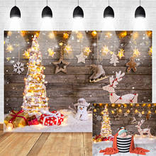 Winter Snowman Photo Backdrop Wood Floor Christmas Tree Gift Boy Toy Photography Background White Snow Wall Studio Supplies Prop 2024 - buy cheap