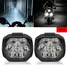 Farol para motocicletas, 1 peça, branco, super brilhante, 6 leds, luz de trabalho, moto, neblina, 6000 lm, iluminação 2024 - compre barato