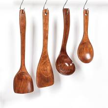 4pcs Wooden Cooking Tool Sets Wooden Soup Spoon Practical Spatula Food Serving Scoop Kitchen Utensil Wood Tableware For Home 2024 - buy cheap