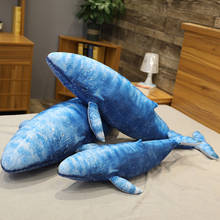1pc 55/70cm simulação criativa baleia azul pelúcia brinquedos da vida real japão baleia peixe travesseiro recheado bonecas macias para crianças meninos 2024 - compre barato