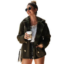 Jacket Coat Women Autumn Winter 2020 Vintage Pockets Long Sleeve casual Loose Single Breasted Outerwear Fashion office lady Tops 2024 - buy cheap