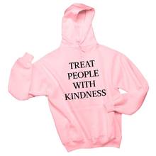 Sudadera con capucha de manga larga para mujer, con estampado de ropa de calle "Treat People with kindnity", jersey de color rosa de Jesús 2024 - compra barato