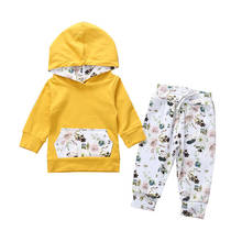 2019 Infant Baby Girls Autumn Clothes Set Newborn Kids Floral Outfit 2pcs Long Sleeve Hoodie Pants Toddler Girls Tracksuit 0-2T 2024 - buy cheap